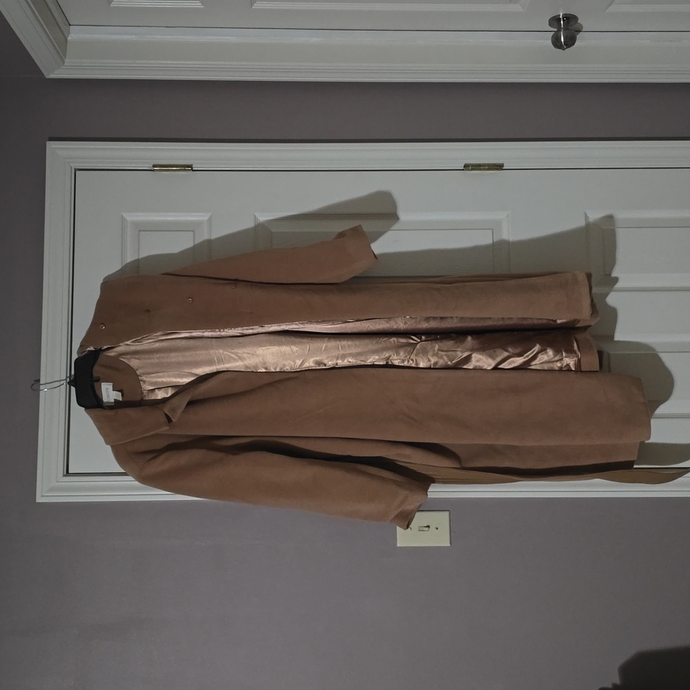 Stylish Tan Belted Coat from Chicos Size 2